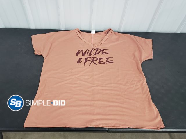 Lot 58-72236 - Sew In Love Women's Graphic V-Neck Tee "Wilde &amp; Free" -Size 2X