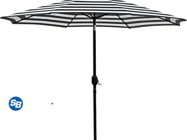 Lot 58-32508 - 9' Patio Umbrella Outdoor Table Umbrella with 8 Sturdy Ribs (Black and White) - appears unused
