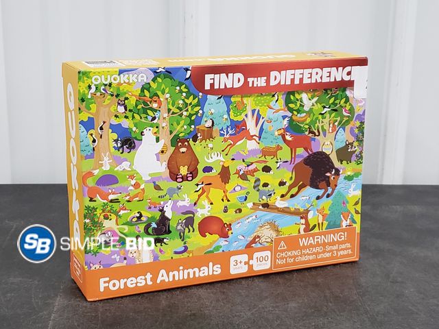 Lot 58-50558 - New QUOKKA 100-Piece Puzzles for Kids -- Find the Difference - FOREST ANIMALS