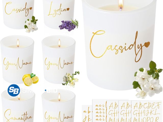 Lot 58-63023 - New 6 Pack Scented Candle Gift Set 6.35 oz Bridesmaid Proposal Gifts for Women Fresh Aromatherapy Na...