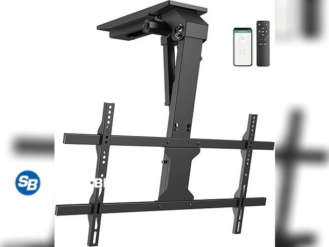 Lot 58-32007 - New WALI Electric Ceiling TV Mount for 43 to 86 inch Screens, Flip Down Motorized TV Mount with Remo...