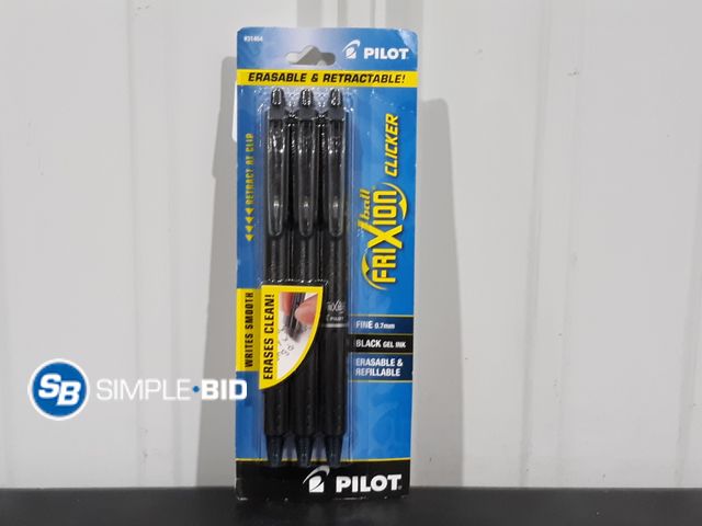 Lot 58-28583 - Pilot 3 Pack of Black Ink Pens - New in Package