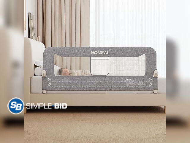 Lot 58-28476 - New HOMEAL Bed Rail for Toddlers, 59in Swing Down Baby Bed Rail Guard, Toddler Bed Rails for King Si...