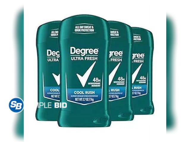 Lot 58-54345 - Lot of (4) New Degree Men Ultra Fresh Antiperspirant Deodorant Stick Cool Rush