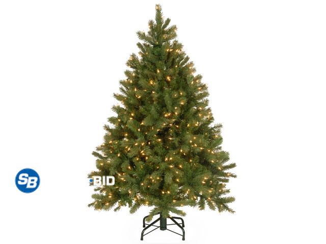 Lot 58-34911 - New National Tree Company Pre-Lit Feel Real® Artificial Christmas Tree, Green, Downswept Douglas® Fi...