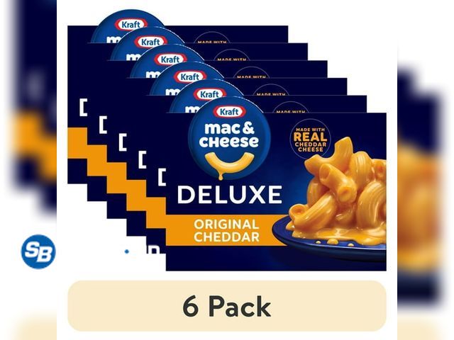 Lot 58-72405 - Lot of (6)  Kraft Deluxe Mac and Cheese, 1 Box, for Easy Dinner or Dinner Sides, Original Cheddar Ch...