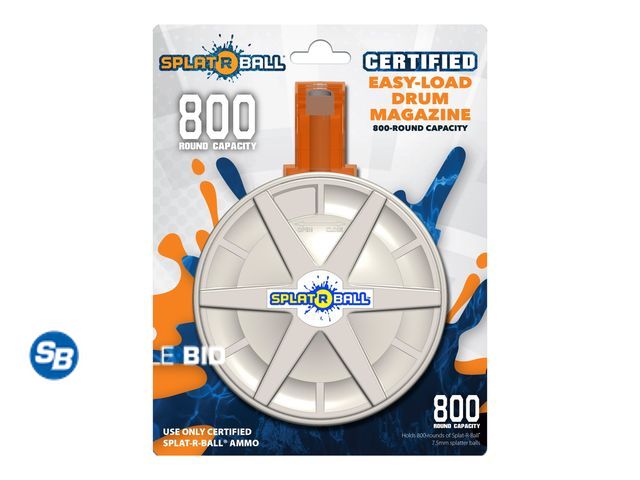 Lot 58-54951 - New SPLATRBALL Orange 800 Round Water Bead Drum Magazine for Water Bead Blasters. 1 piece included.