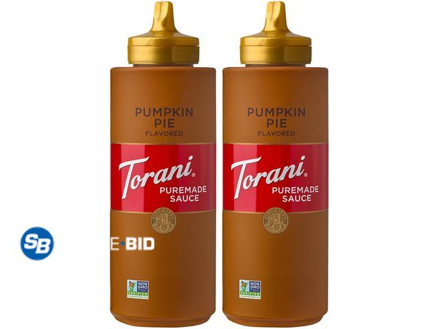 Lot 58-69443 - Torani Puremade Pumpkin Pie Sauce 2-Pack for Desserts and Coffeehouse Drinks, 2-Pack, 16.5 Oz Each -...