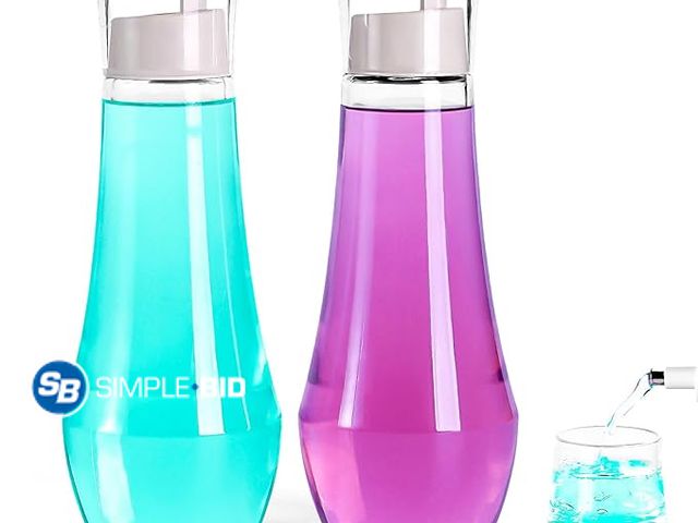 Lot 58-38535 - New Mouthwash Dispenser For Bathroom, Glass Mouth Wash Dispensers With Cup, Mouthwash Container Bott...