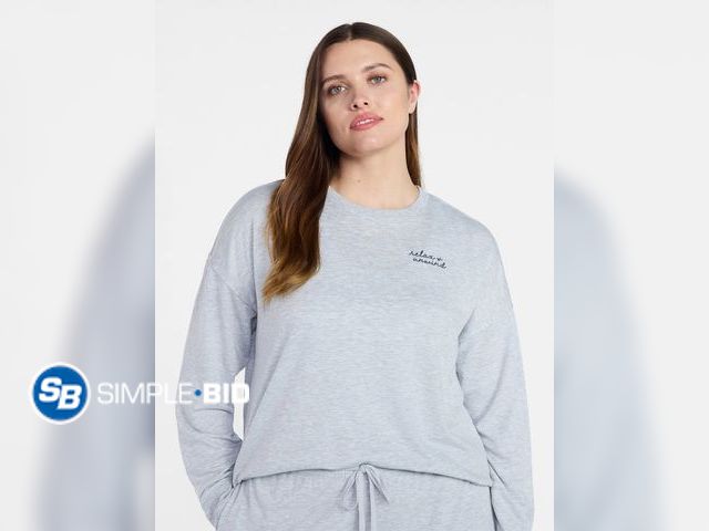 Lot 58-65331 - New Joyspun Women's French Terry Knit Long Sleeve Lounge Sleep Top, Size M (8/10)