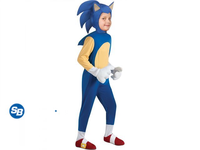 Lot 58-84027 - New Sonic the Hedgehog Sonic Deluxe Costume for Kids by Rubies - SIZE M