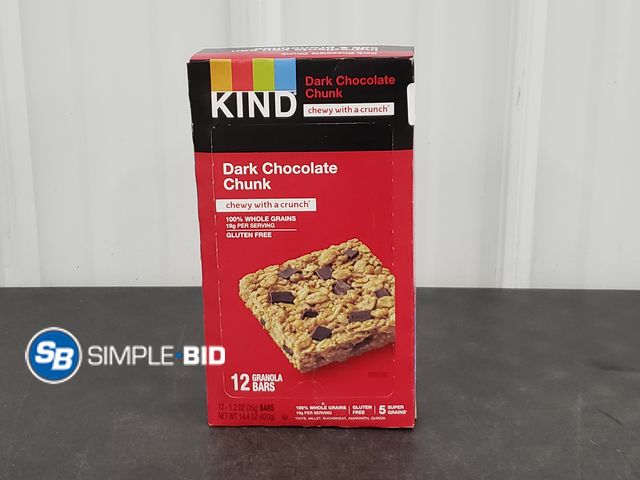 Lot 58-71770 - KIND 18082 1.2 oz. Healthy Grains Bar - Dark Chocolate Chunk (12/Box) - unopened - expired