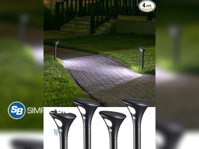 Lot 58-27202 - New LEONLITE LED Solar Powered Motion Sensor Pathway Lights, Battery Powered Outdoor Solar Landscape...