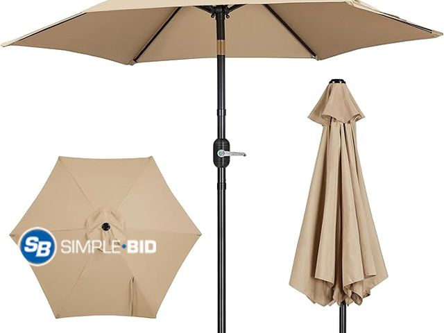 Lot 58-17852 - New Yaheetech Outdoor Patio Umbrella, 7.5ft Table Market Umbrella with Push Button Tilt and Crank &a...