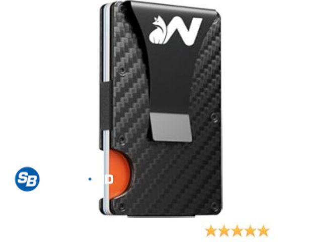 Lot 58-38051 - New Wallefy Security Minimalist Slim Wallet for Men - Carbon Fiber Wallets for Men RFID Blocking - C...