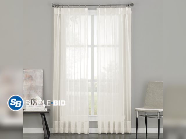 Lot 58-54834 - New Curtainworks Soho Voile Indoor Polyester Sheer Pinch Pleat Single Panel, Oyster, 29" x 63"