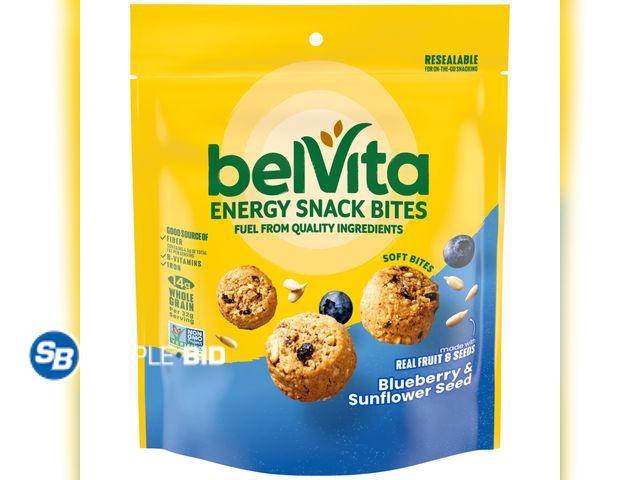 Lot 58-83434 - Lot of (6) BelVita Energy Snack Bites, Blueberry and Sunflower Seed, 5 oz - unopened - expired