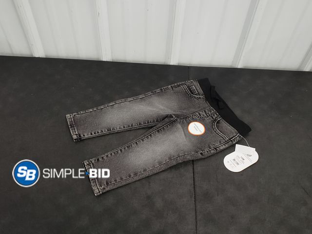 Lot 58-72279 - Wonder Nation Black denim Pants with Reinforced Knee - Size 18 Months - NWT