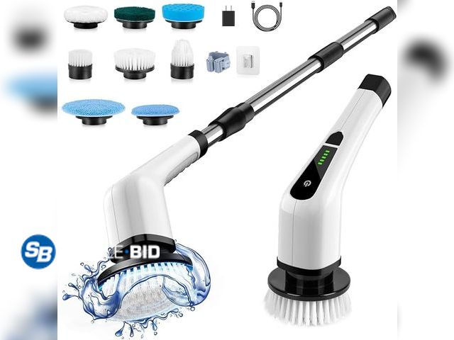 Lot 58-20745 - New Electric Spin Scrubber, Cordless Cleaning Brush Scrubber for Home, 400RPM/Mins-8 Replaceable Bru...