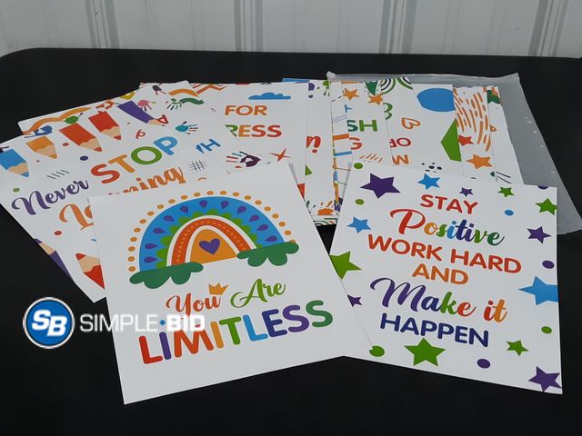 Lot 58-26367 - New Teacher Created Resource signs for classrooms 48 pieces - You are limitless - Stay positive Work...