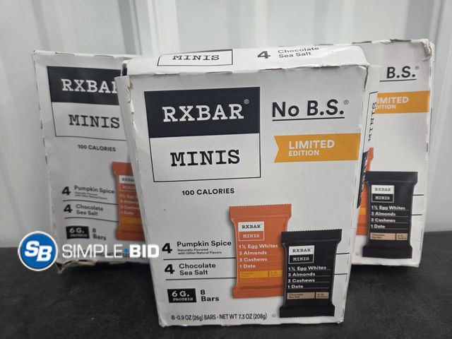 Lot 58-69892 - Lot of (3) RXBAR Minis -- Pumpkin Spice - Chocolate Sea Salt - individually packaged - unopened - ex...