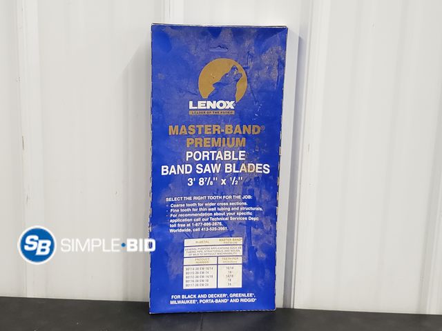 Lot 58-72461 - Lenox Master band Premium Portabl Band Saw Blades 3ft 8 7/8" x 1/2"