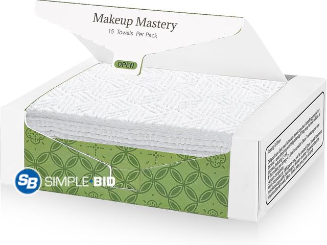Lot 58-60051 - New MakeupMastery Disposable Face Towels Travel Size - 15 Count Compact Pack for On-the-Go, Biodegra...
