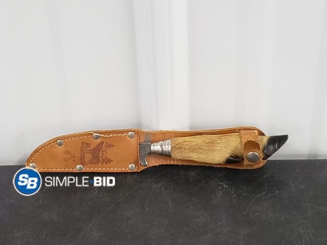 Lot 58-36570 - Hoof Handle Knife with Sheath
