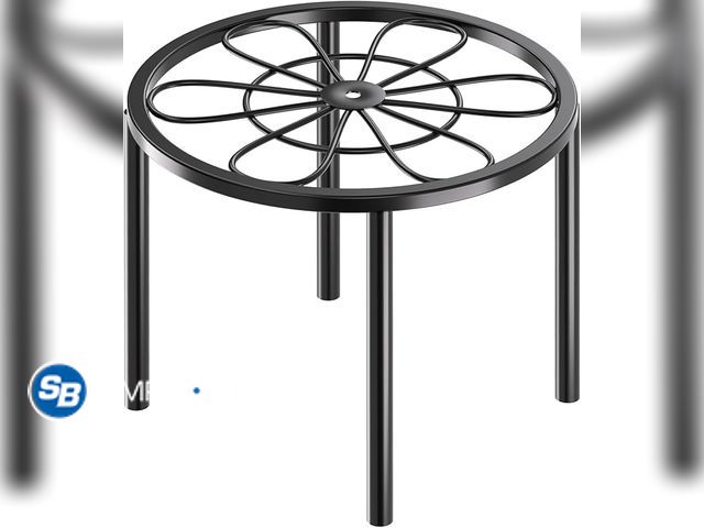 Lot 58-27387 - New Metal Flower Plant Stand: 7.87" Heavy Duty Flower Pot Stand - Black Plant Holder for Home Courty...