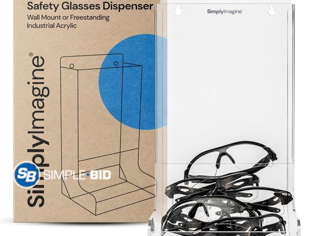 Lot 58-74304 - New Safety Glasses Holder - Clear Acrylic Wall Dispenser | Clear acrylic top-loading bin - wall or t...