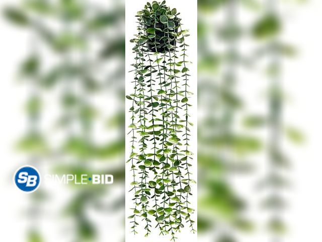 Lot 58-50606 - New Artificial Hanging Plants Fake Potted Faux Eucalyptus Plants Greenery Fake Plants for Wall Book ...