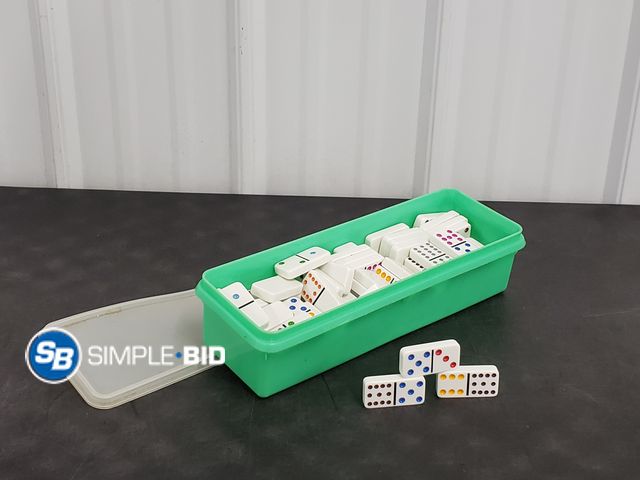 Lot 58-78371 - Vintage Tupperware Container filled with Dominos
