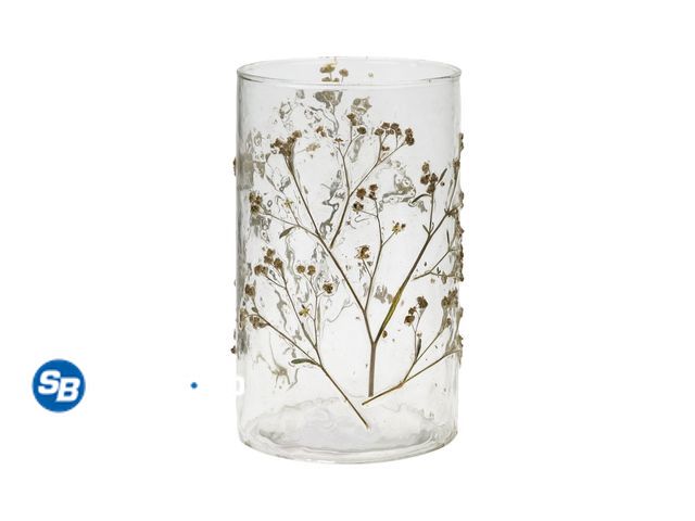 Lot 58-58743 - New Mainstays Decorative Dried Floral Glass Vase, 7.75"