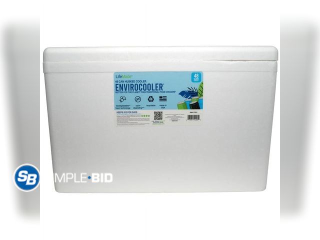 Lot 58-38981 - New Lifoam Large Styrofoam Cooler, 45 Quart Foam Cooler, 48 Can Capacity, White