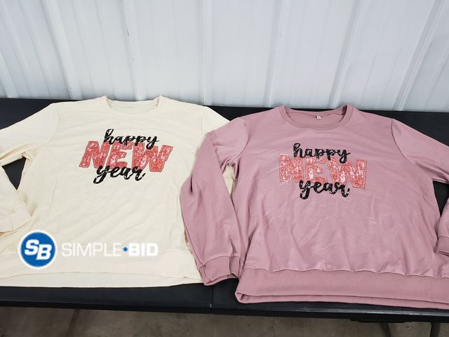 Lot 58-71956 - Lot of (2) Happy New Year Crew Sweaters - SIZE 2XL - in good condition