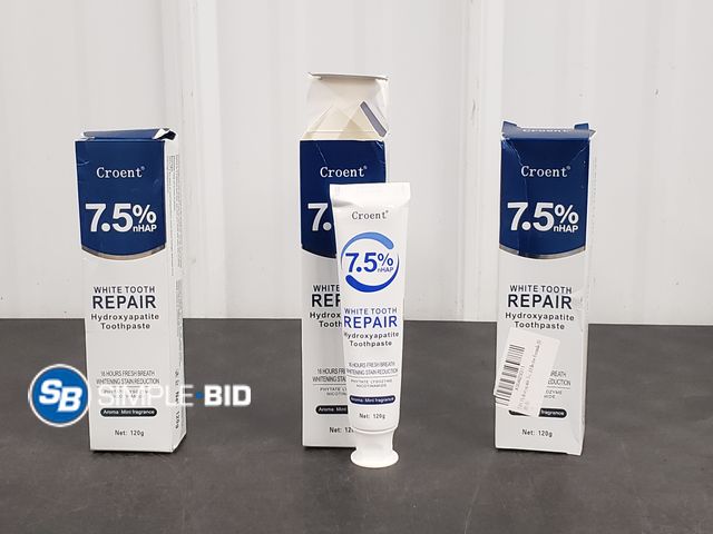 Lot 58-63835 - Lot of (3) New Croent White Tooth Repair Hydroxyapatite toothpaste - Mint Fragrance