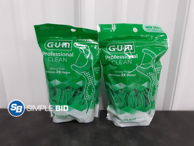 Lot 58-66740 - Lot of (2) New GUM Professional floss picks 150 in bag