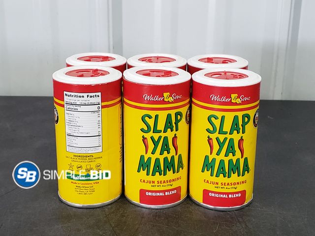 Lot 58-75613 - Lot of (6) SLAP YA MAMA! Cajun Seasoning 4 oz each - unopened - BB 8/2027