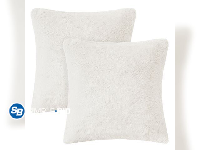 Lot 58-33244 - Lot of (4) Packages of L&amp;M Plush Throw Pillow Covers 26×26,Fluffy Decorative Pillow Covers with ...