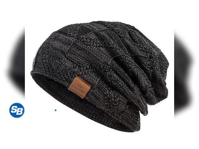Lot 58-83822 - Lot of (3) New PAGE ONE Mens Winter Slouchy Beanie Warm Fleece Lined Skull Cap Baggy Cable Knit Hat
