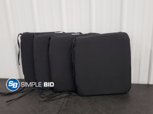 Lot 58-72008 - Lot of (4) Black Seat Cushions - 17 x 15.5 x 2.5" - New
