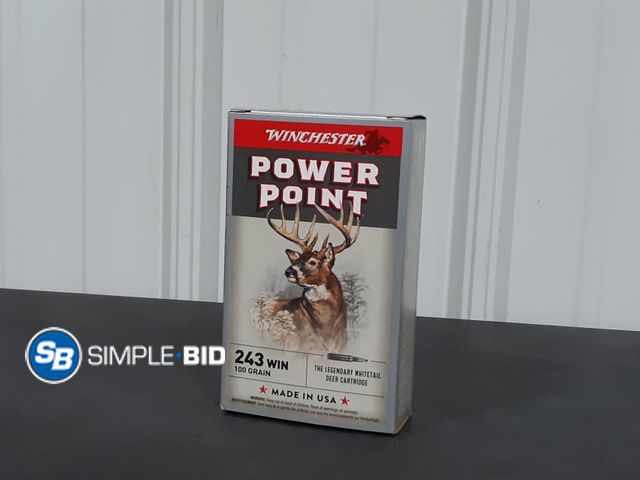 Lot 58-32168 - Winchester Power Point 243 Win 100 Grain - The Ledgendary Whitetail Deer Cartridge - 20 Rounds