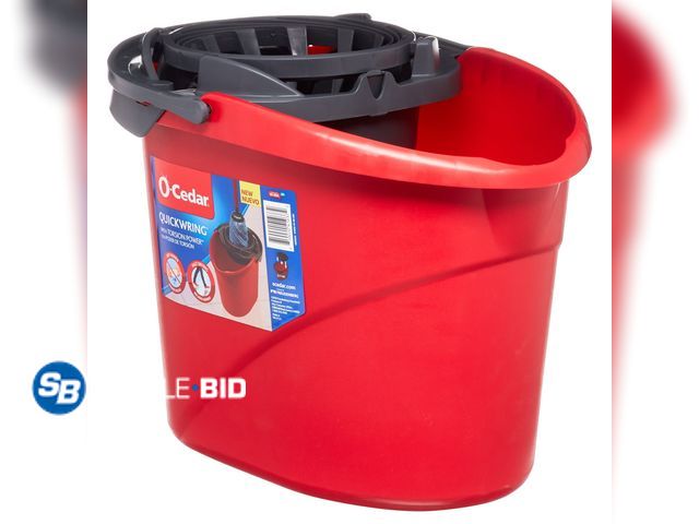 Lot 58-33628 - New O-Cedar QuickWring™ 2.5 Gallon Mop Bucket with Wringer, Red