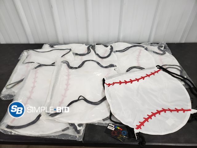 Lot 58-50423 - Lot of (8) Razzl Bags - Baseball Drawstring Bags - Appears Unused