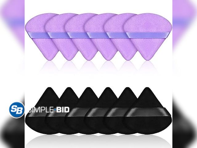 Lot 58-31738 - New Maitys 12 Pieces Powder Puff Triangle Face Makeup Cosmetic for Loose Powder Soft Body Washable R...