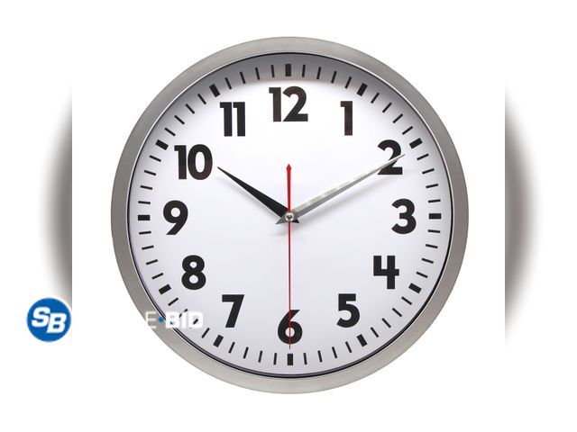 Lot 58-58083 - New Mainstays 12" Quartz Modern Indoor Schoolhouse Clock, Easy Read Dial