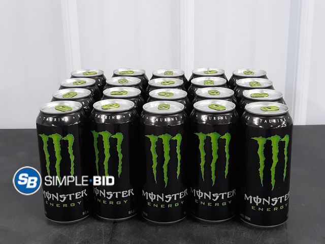 Lot 58-37730 - MONSTER! Lot of (20) Monster energy drinks - 16 fl oz - unopened - out of the box