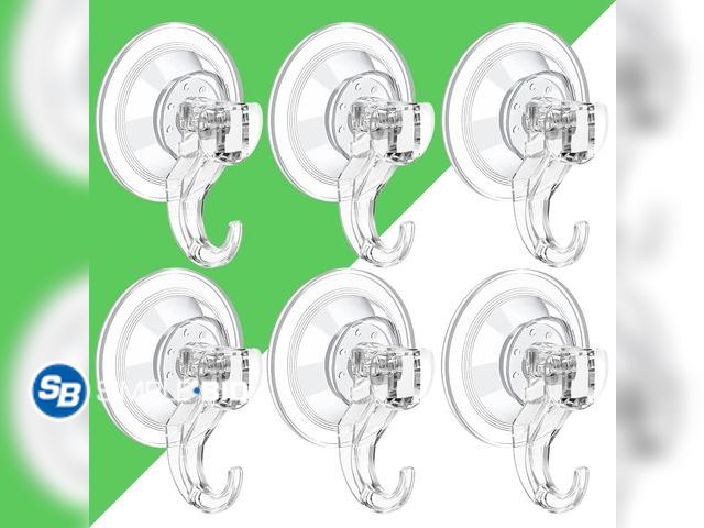 Lot 58-26886 - New LUXEAR Suction Cup Hooks, Strong Clear Heavy Duty Vacuum Suction Cups, Removable Reusable Waterp...