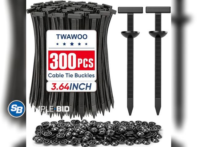 Lot 58-74657 - New TEAWOO 300Pcs Nylon Universal Cable Tie Buckles, High-Strength Self-Locking Zip Ties, Car Bumper...