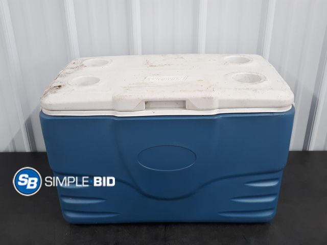 Lot 58-56464 - Large Coleman Cooler- Blue, Used